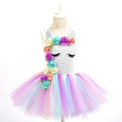 Tutú colorido y vestido de hada rosa para niñas