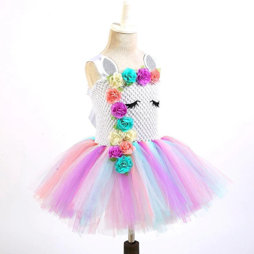 Tutú colorido y vestido de hada rosa para niñas