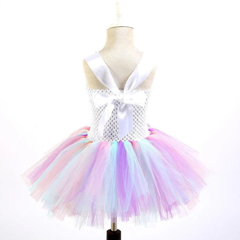 Tutú colorido y vestido de hada rosa para niñas