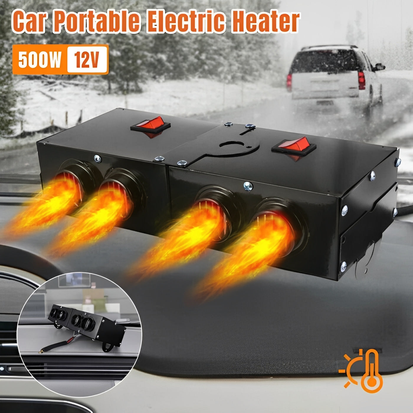 Calentador Eléctrico Automático Portátil de 500W