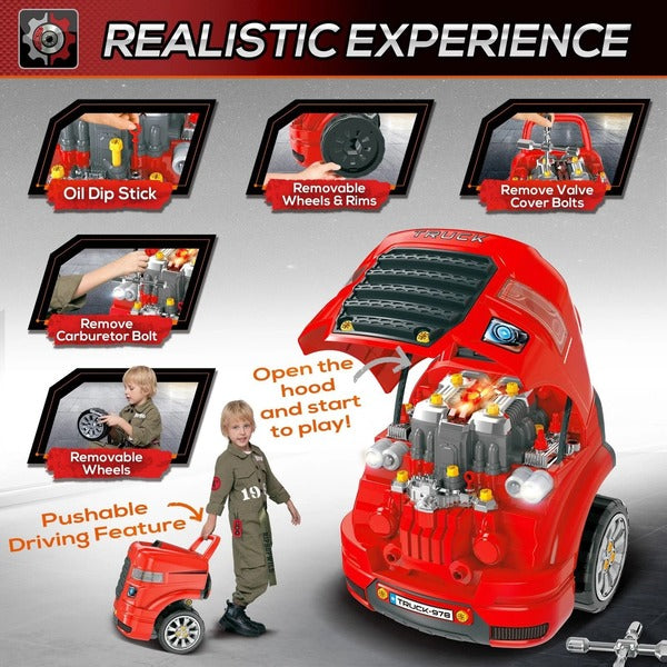 Juego de motor de camión grande para niños