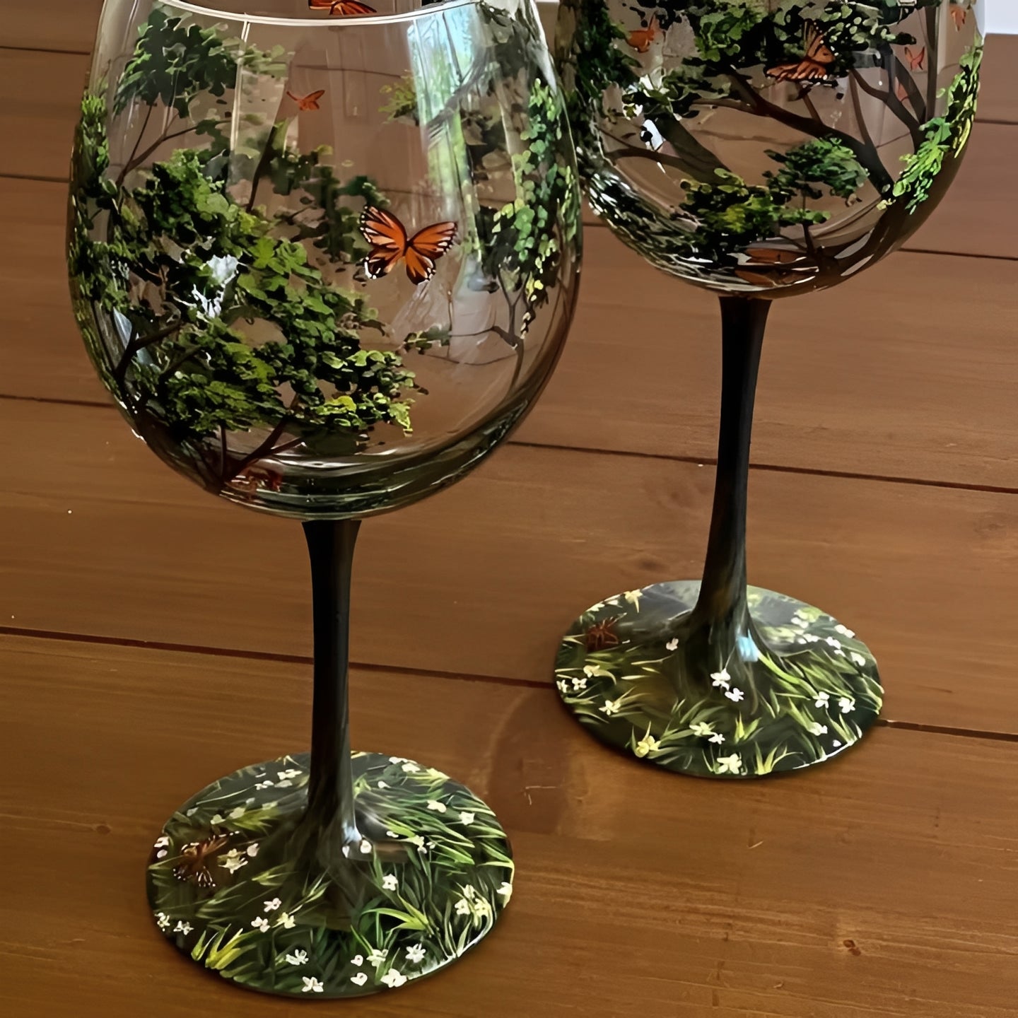 Copa de vino Árbol de las Estaciones a color 12oz