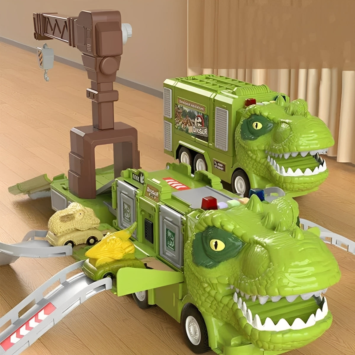 Divertido juguete de vehículo de dinosaurio 2 en 1 para niños