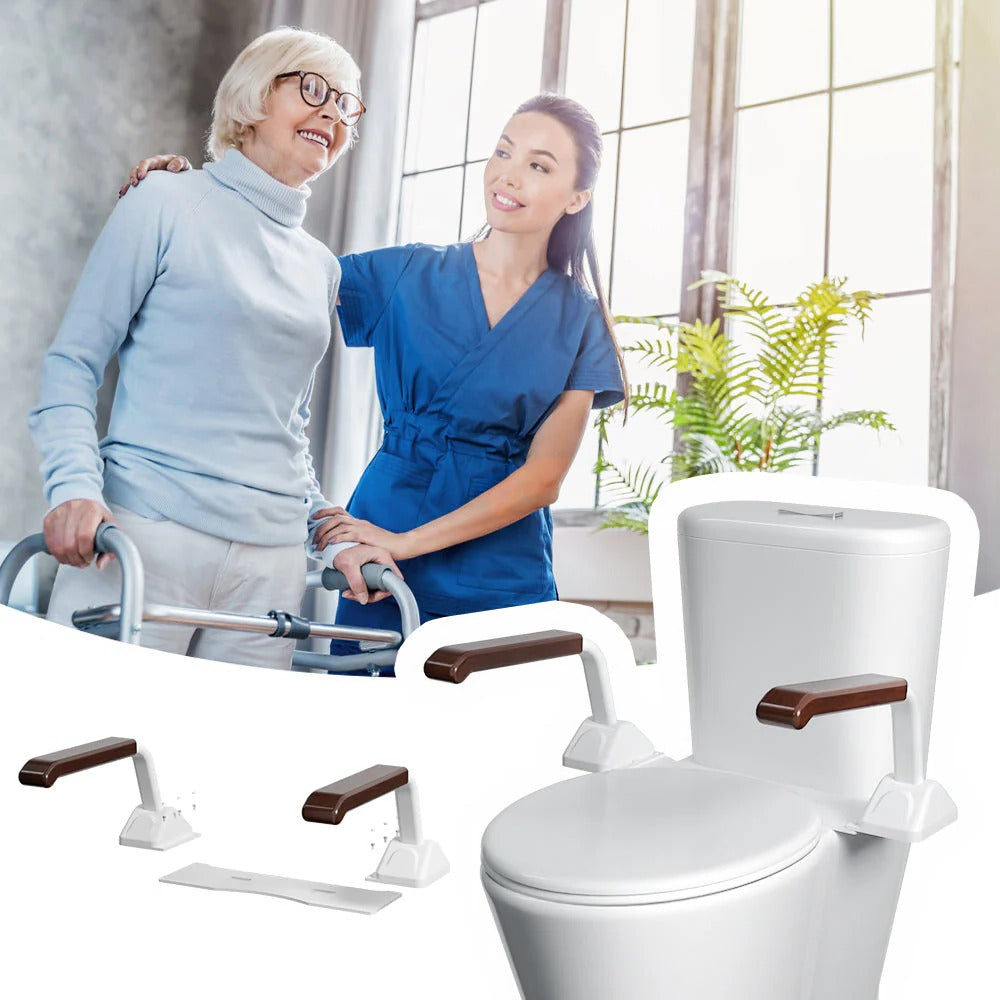 Barra de apoyo resistente para baño con asas de soporte