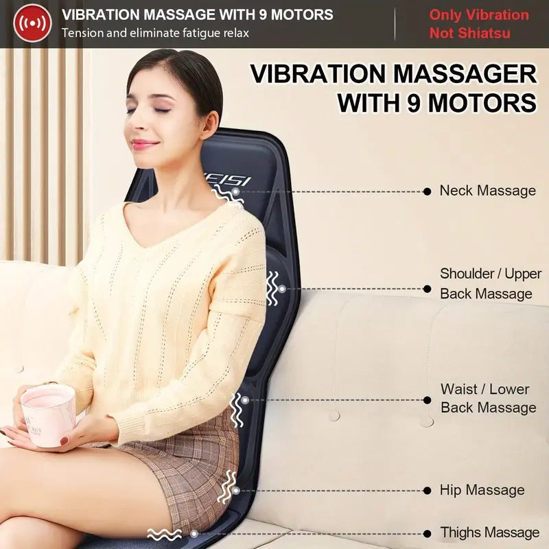 Cojín de Masaje Térmico con Vibración y Soporte Lumbar