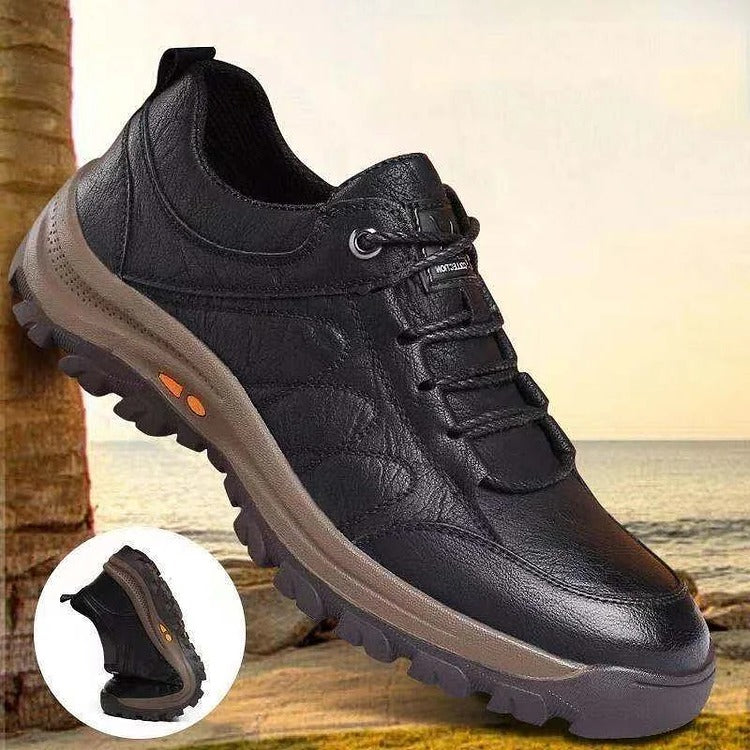 Orthopedic Leather Slip-On Loafers for Men – Cushioned Arch Support, Rocker Sole & Bunion Relief – Casual Everyday Footwear