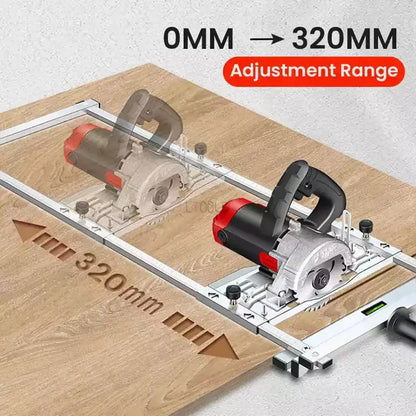 Adjustable Aluminum Straight Edge Guide for Circular Saws 0-12.6 Inches Woodworking Jig Rip Cut Fence Panel Trim Cabinet DIY Workshop Tool