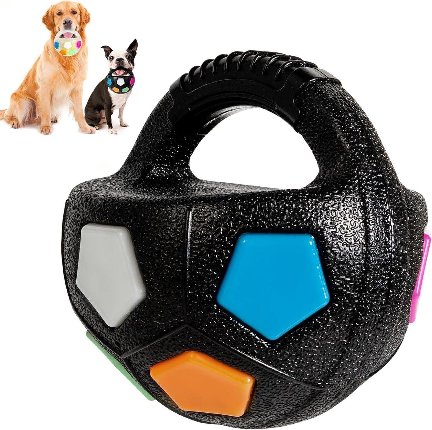 Juguete de fútbol de goma duradero para perros con dispensador de golosinas
