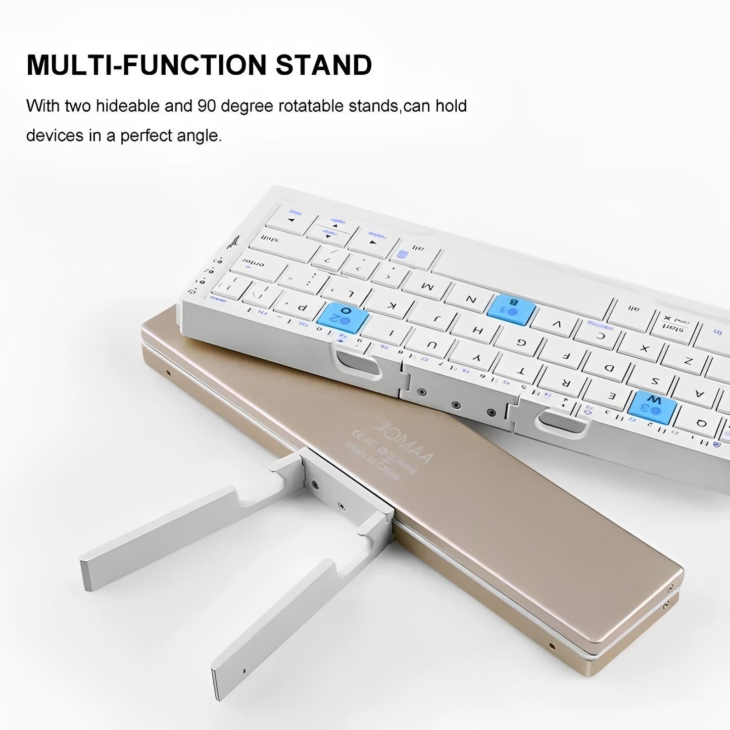 Teclado Bluetooth Plegable Compacto con Soporte