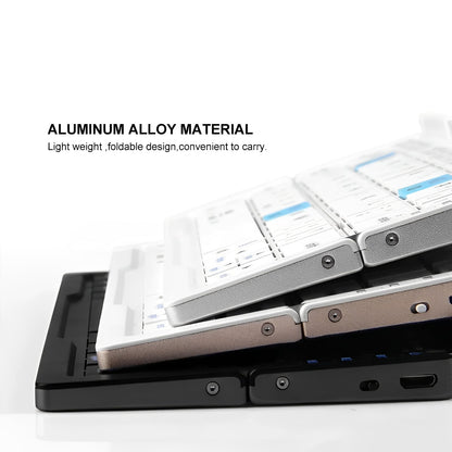 Teclado Bluetooth Plegable Compacto con Soporte