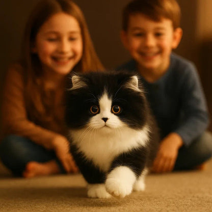Compañero reconfortante | Gato de peluche realista con textura suave | Ideal para la relajación y el confort