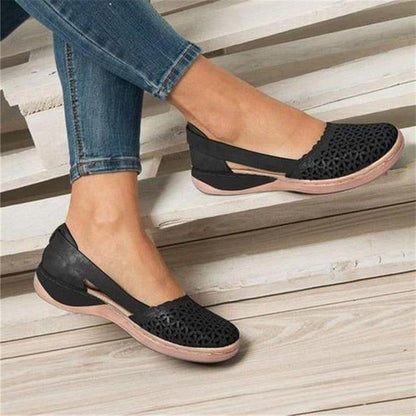 Wide-Fit Ballet Flats for Bunion Relief – Soft Leather Upper with Hidden Heel Support for Comfortable All-Day Wear