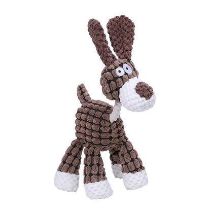 Heavy-Duty Plush Dog Toy with Squeaker for Aggressive Chewers | Durable Stuffed Animal Chew Toy for Large Dogs | Anxiety Relief Pet Toy
