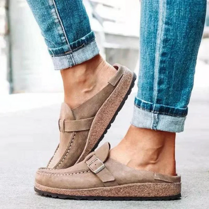 Zuecos ortopédicos para mujer con correa de hebilla ajustable para mayor comodidad y soporte durante todo el día | Calzado de verano ligero | Sandalias informales