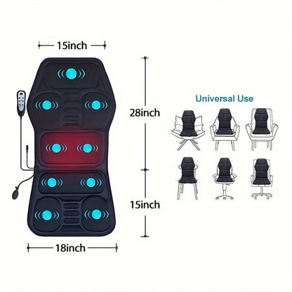 Cojín de Masaje Térmico con Vibración y Soporte Lumbar