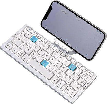 Teclado Bluetooth Plegable Compacto con Soporte