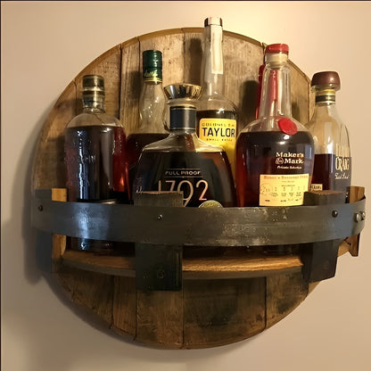 Estante de pared de barril de whisky vintage
