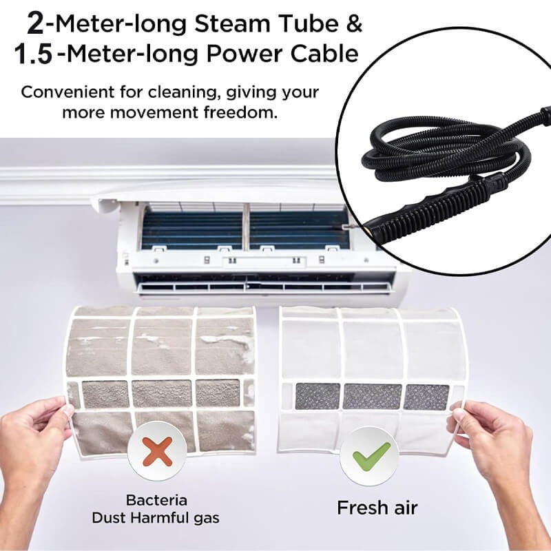 High-Pressure Steam Cleaner 2500W 221°F with 5 Brush Heads 6-Speed Adjustable for Home Kitchen Bathroom Car Furniture Appliances Deep