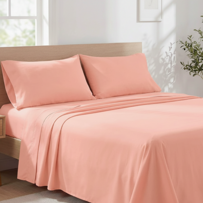 Temperature-Regulating Bamboo Viscose Sheet Set with Stay-Put Deep Pockets – Full, Queen & King Available