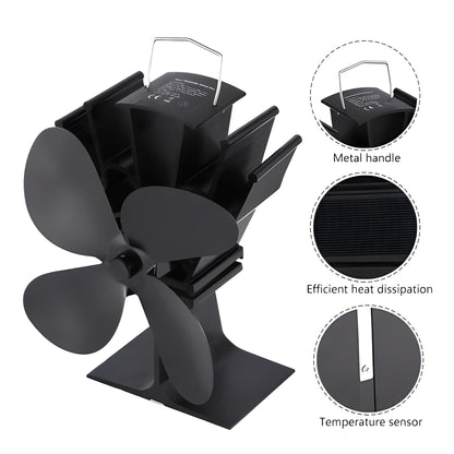 Ventilador de chimenea eficiente con alimentación por calor