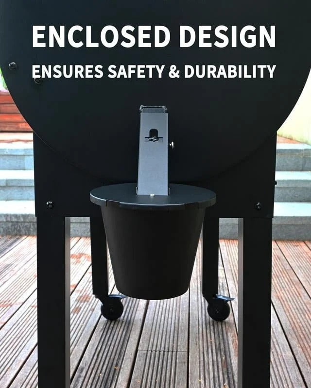 Bandeja de goteo con tapa para gestión de grasa de ahumador de pellets BBQ – Inserto lavable y configuración sin herramientas para control de suciedad en cocina al aire libre