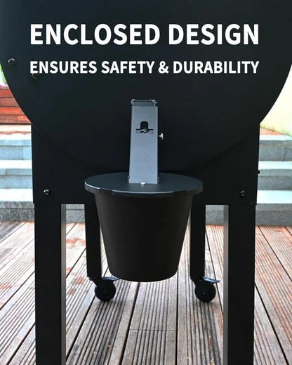 Bandeja de goteo con tapa para gestión de grasa de ahumador de pellets BBQ – Inserto lavable y configuración sin herramientas para control de suciedad en cocina al aire libre