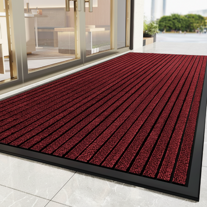 Indoor Outdoor Rubber Doormat Non-Slip Striped Entry Mat for Front Door Hallway Patio Foyer Mud Room High Traffic Areas Home Entryway