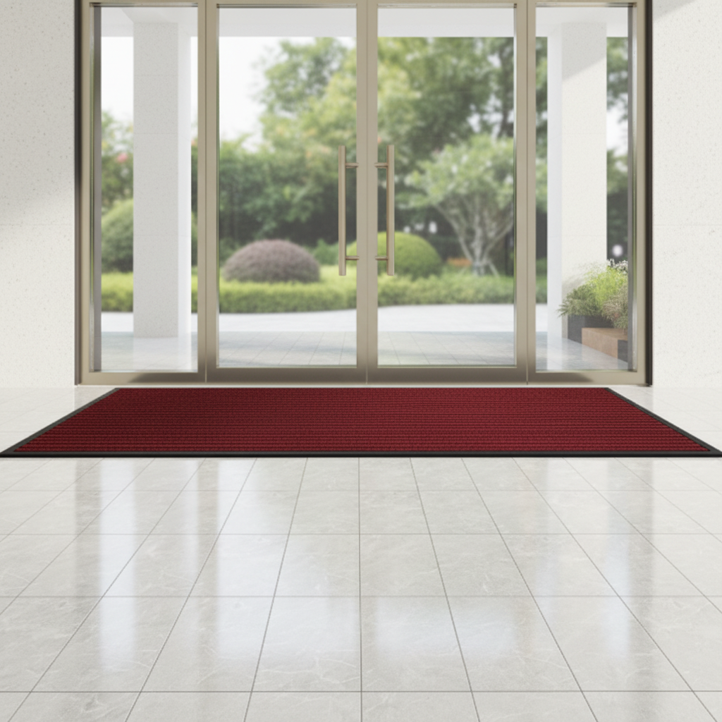 Indoor Outdoor Rubber Doormat Non-Slip Striped Entry Mat for Front Door Hallway Patio Foyer Mud Room High Traffic Areas Home Entryway