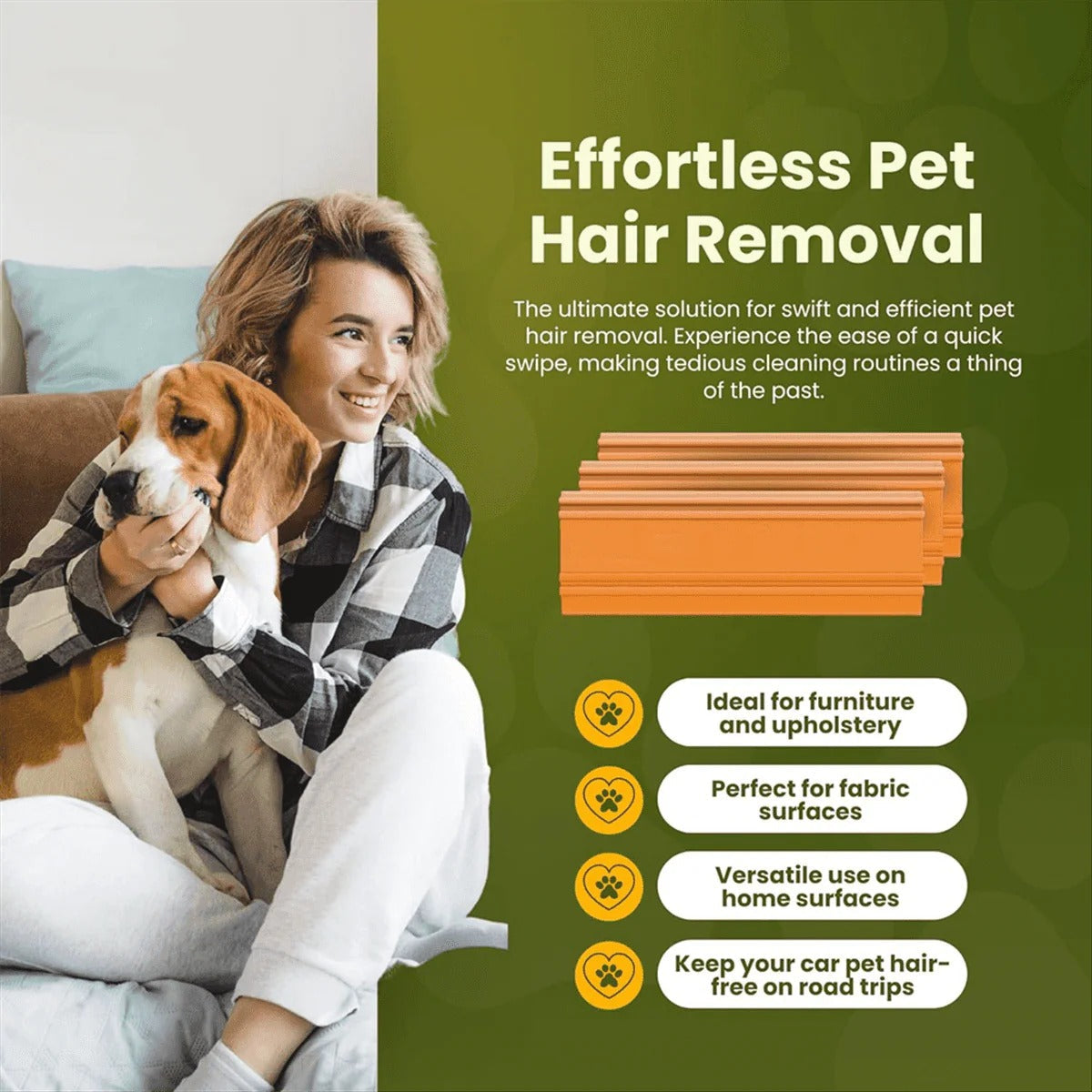 Herramienta para quitar pelo de mascotas para coches y muebles del hogar