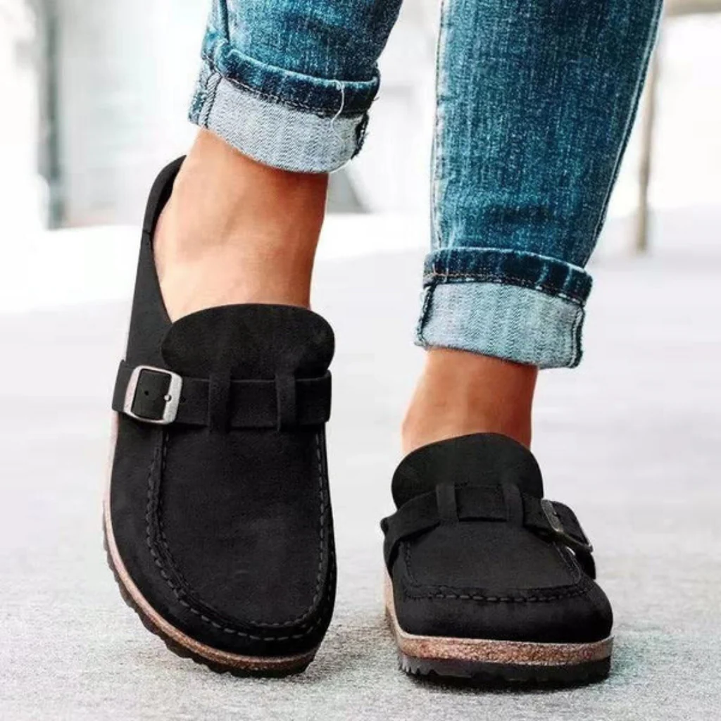 Zuecos ortopédicos para mujer con correa de hebilla ajustable para mayor comodidad y soporte durante todo el día | Calzado de verano ligero | Sandalias informales