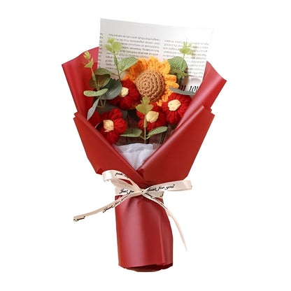 Hermoso arreglo de regalo de flores de ganchillo floral