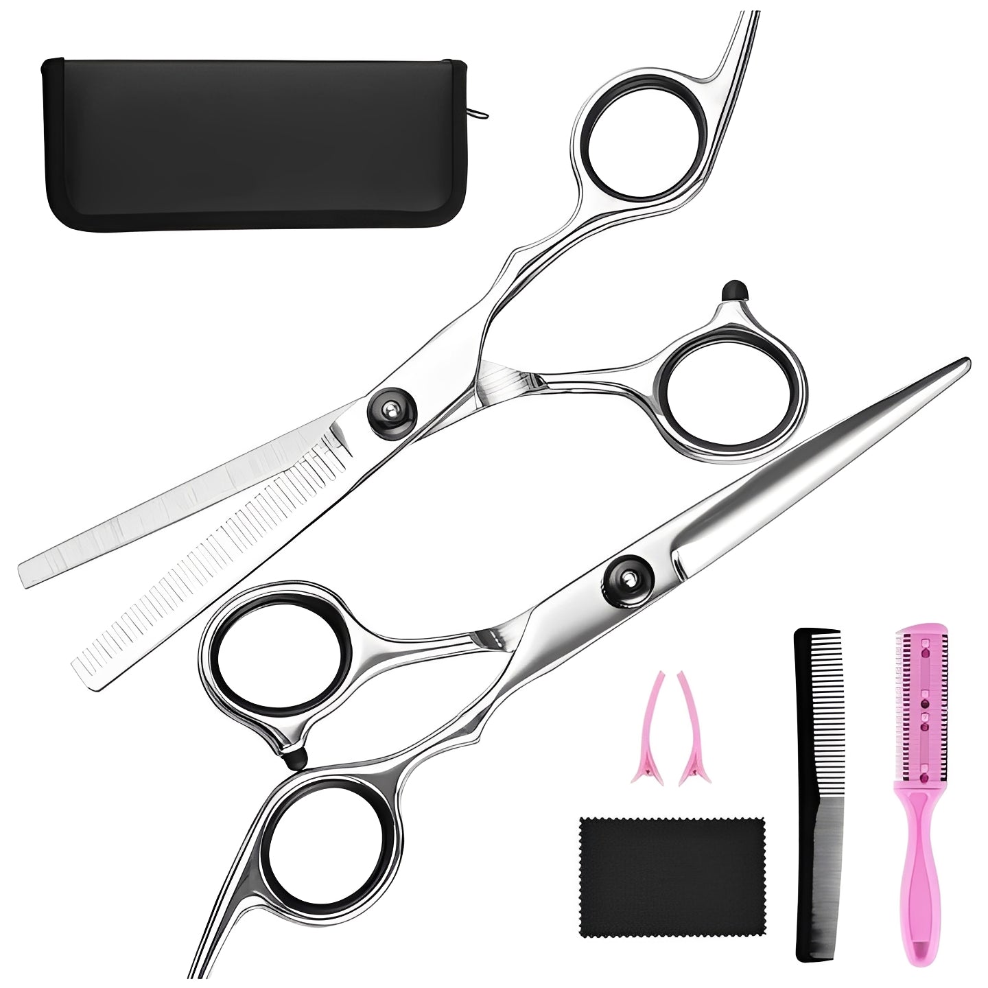 Premium Hair Cutting Kit with Thinning Scissors and Accessories - Ortekor