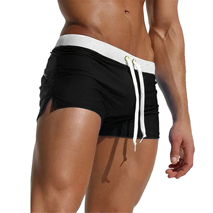 Pantalones cortos de baño para hombre, resistentes al agua, con cintura ajustable