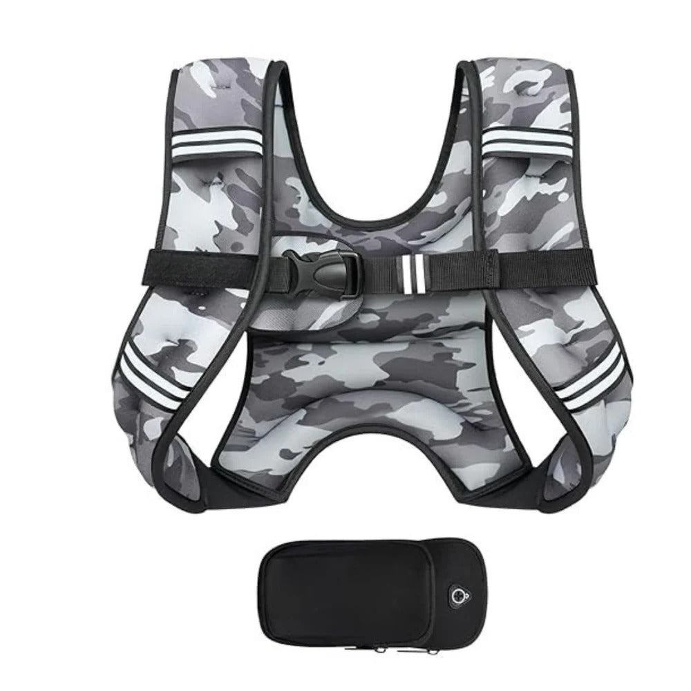 Chaleco de entrenamiento con peso ajustable con bolsillos y bolsa desmontable