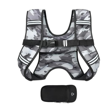 Chaleco de entrenamiento con peso ajustable con bolsillos y bolsa desmontable
