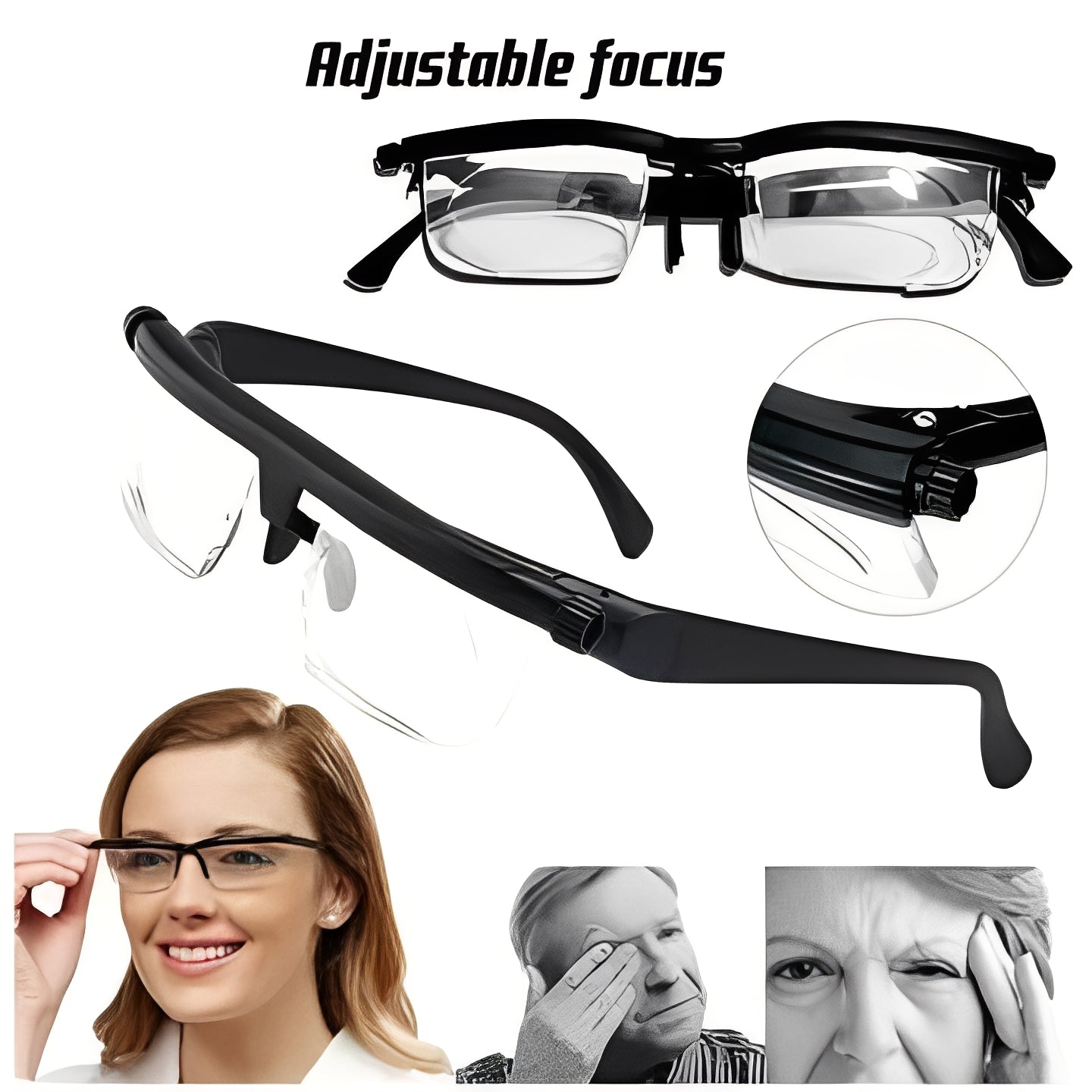 Gafas de Lectura sin Receta con Control de Enfoque Sencillo