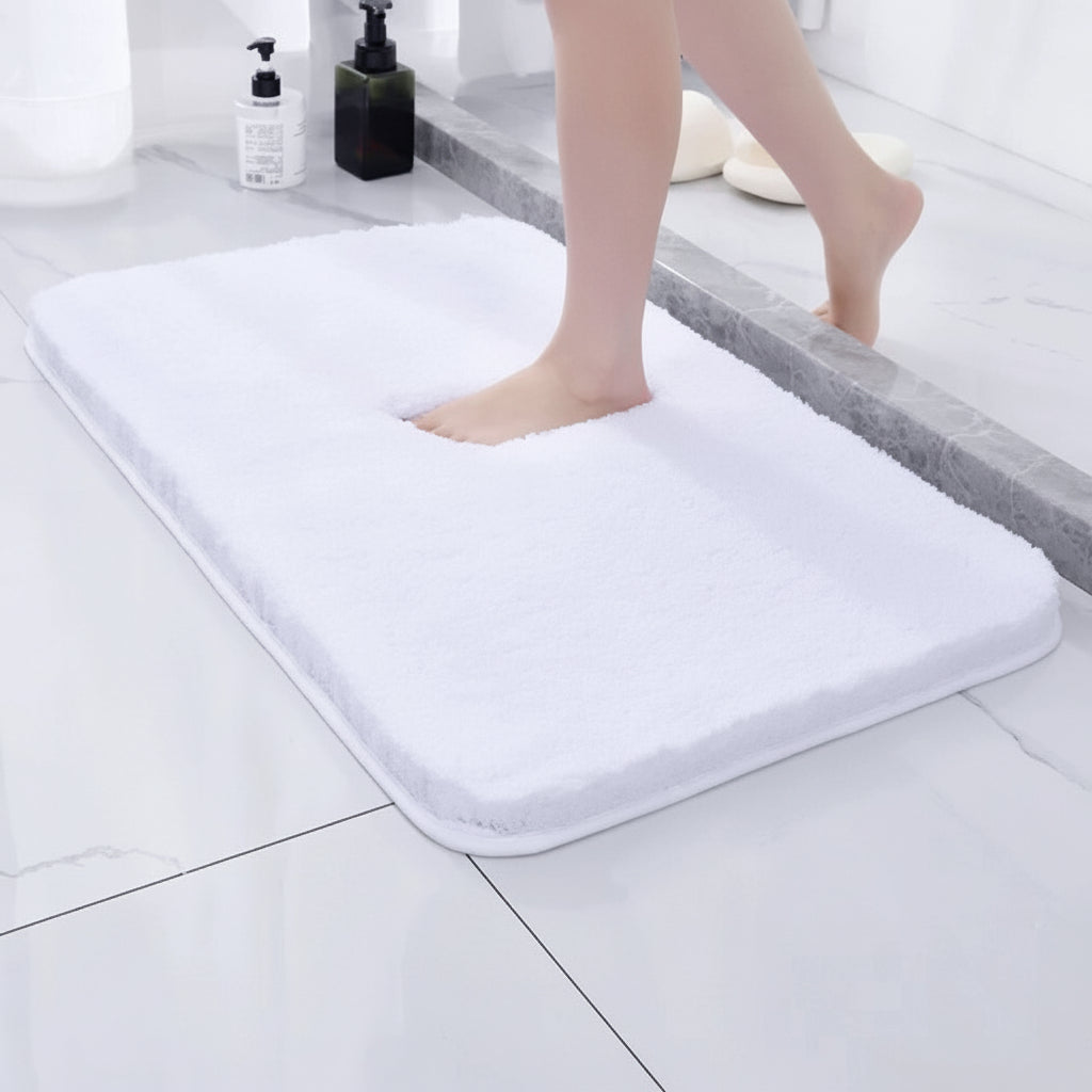 Alfombrilla de baño suave y peluda con textura de piel sintética