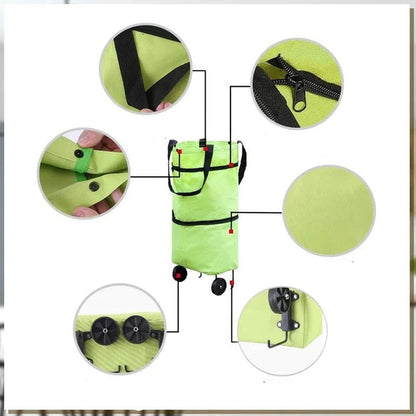 Carrito de compras plegable con ruedas suaves