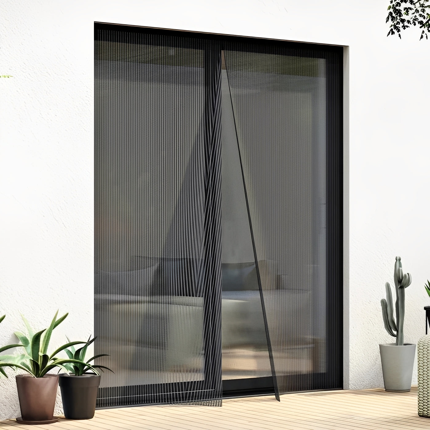 Mosquitera magnética de malla para protección contra insectos