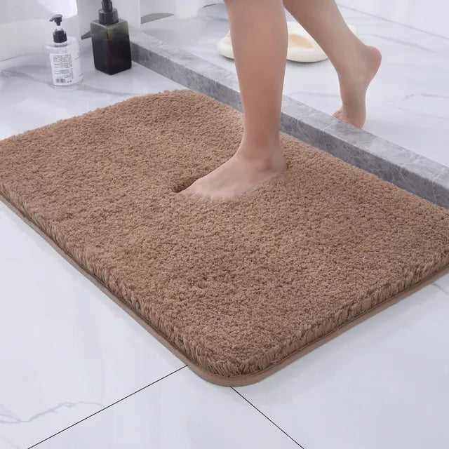 Alfombrilla de baño suave y peluda con textura de piel sintética