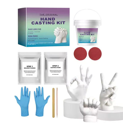 Hand Casting Kit for Couples – 3D Sculpture Mold Set with Alginate & Plaster – Family Keepsake Craft for Adults & Kids – Memorial Gift