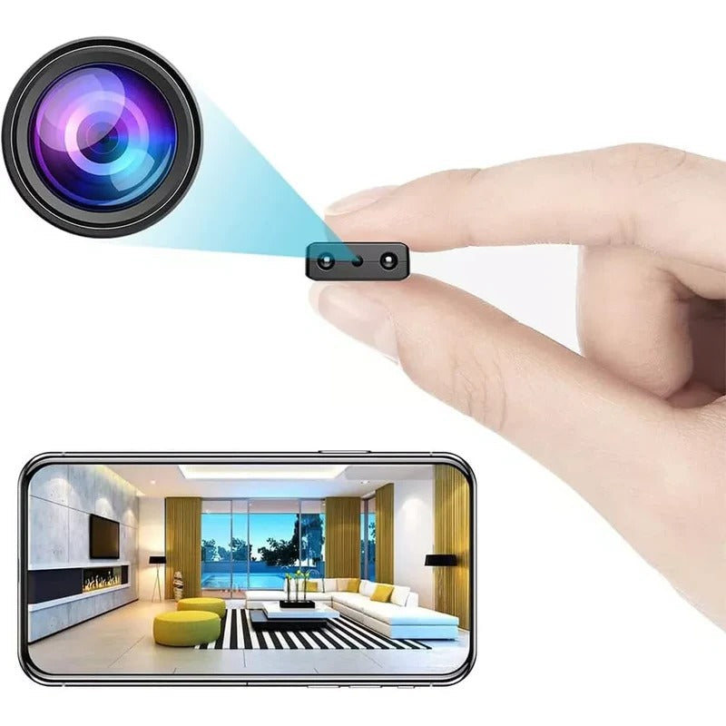 Compact WiFi Security Camera 1080p HD Motion Detection Night Vision Remote Monitor for Home Nursery Pet Surveillance Indoor Covert Recording