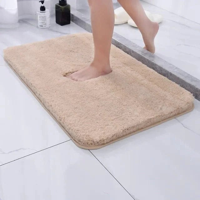 Alfombrilla de baño suave y peluda con textura de piel sintética