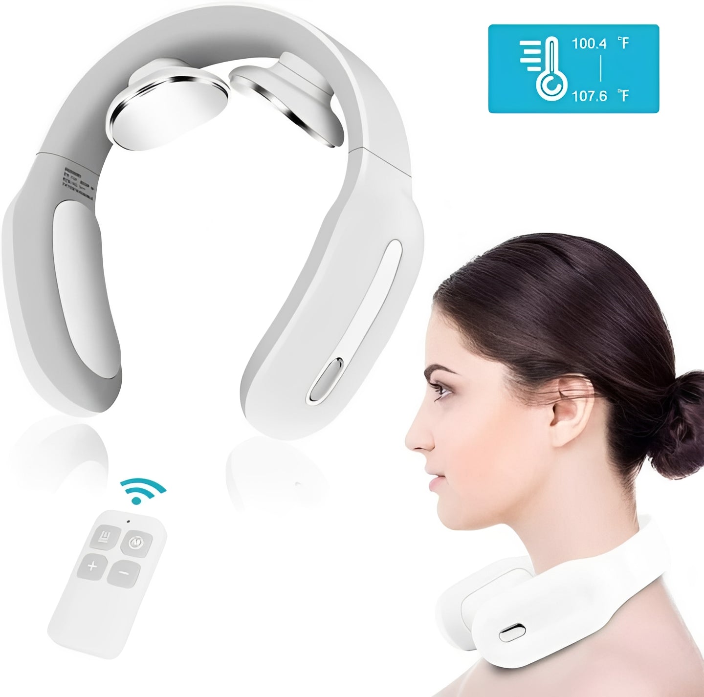 Collar de masaje térmico con configuraciones de velocidad ajustables