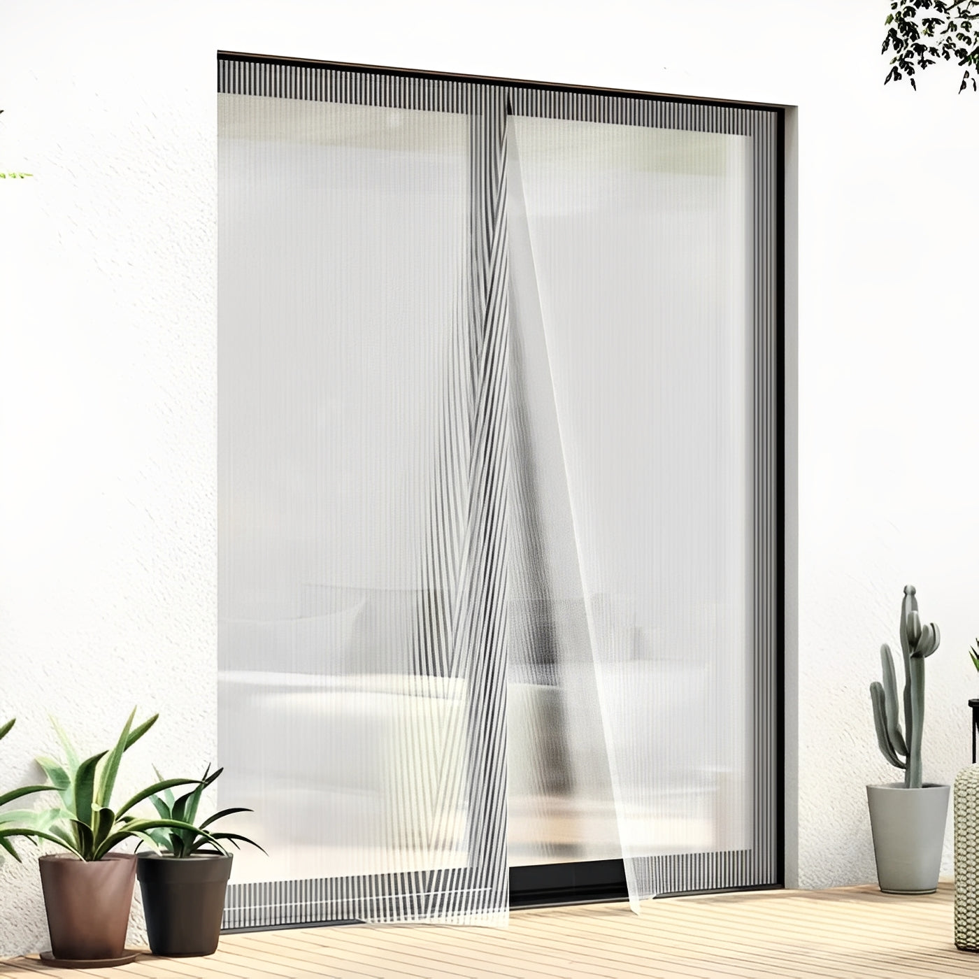 Mosquitera magnética de malla para protección contra insectos