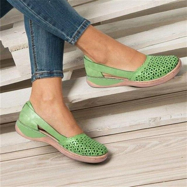 Wide-Fit Ballet Flats for Bunion Relief – Soft Leather Upper with Hidden Heel Support for Comfortable All-Day Wear