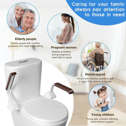 Barra de apoyo resistente para baño con asas de soporte