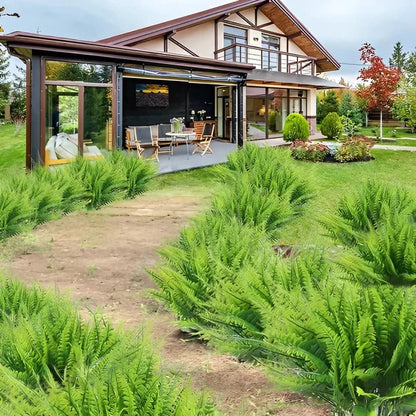 Decoración de planta de helecho verde realista para exteriores