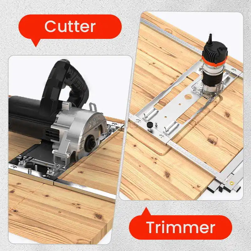 Adjustable Aluminum Straight Edge Guide for Circular Saws 0-12.6 Inches Woodworking Jig Rip Cut Fence Panel Trim Cabinet DIY Workshop Tool