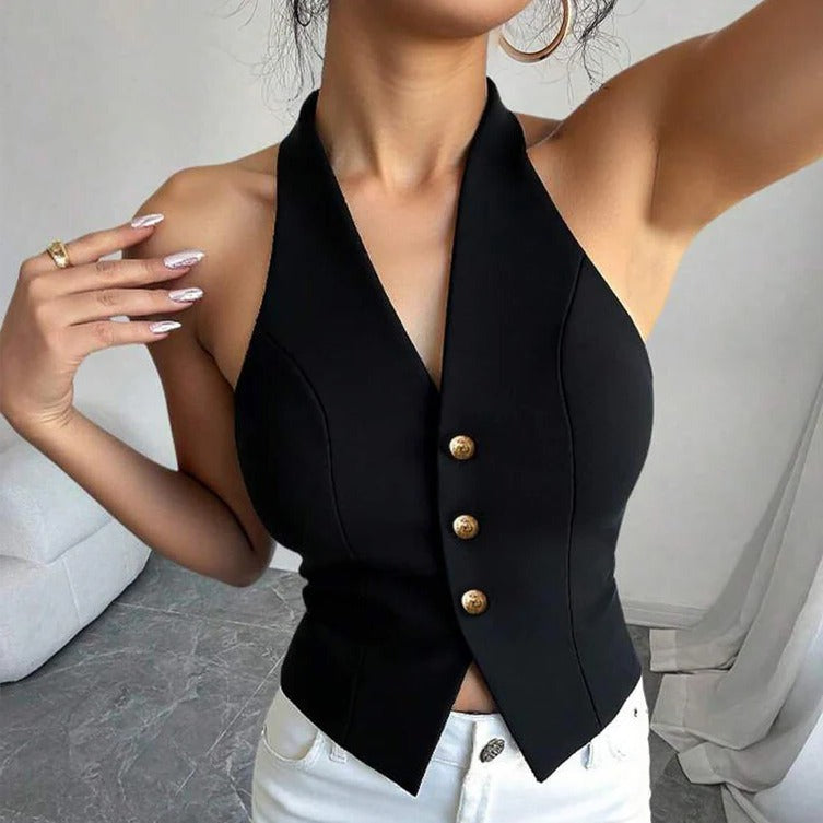 Chaleco a la moda para mujer con estilo entallado